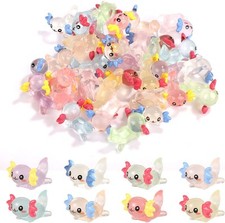 32pcs Mini Resin Axolotl Miniature Figurine, Glow in The Dark Tiny Animal...