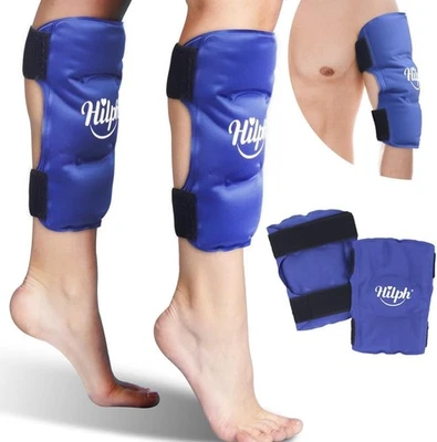Hilph 2 x Shin Splint Ice Pack for Calf Injuries, Reusable Gel Calves Cold Pack