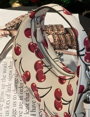 Coach leather Carmen Mini Chain Crossbody Bag w/ Cherry
