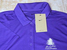 Nike Polo Shirt Womens Large Purple Dri-FIT Victory Golf A Century Of Tradition