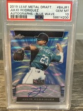 2019 leaf metal draft Julio Rodriguez auto blue wave /20 PSA 10!!!!! Pop 2!!
