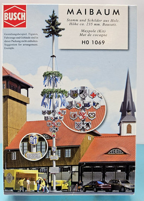New BUSCH HO Scale Laser-Cut Wood Model Kit - ''Decorative Maypole''  #HO 1069