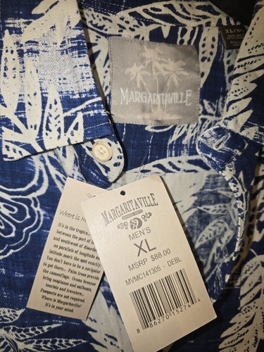 🏝Neu mit Etikett Herren Margaritaville Tropical Hawaii Kurzarm Hemd XL Seide & Leinen - Bild 4 von 11