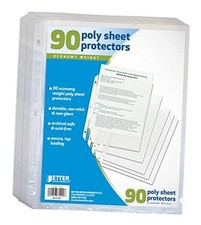 90 Count Sheet Protectors, 100 Percent Poly Sheet Protectors 8.5 x 11, Top