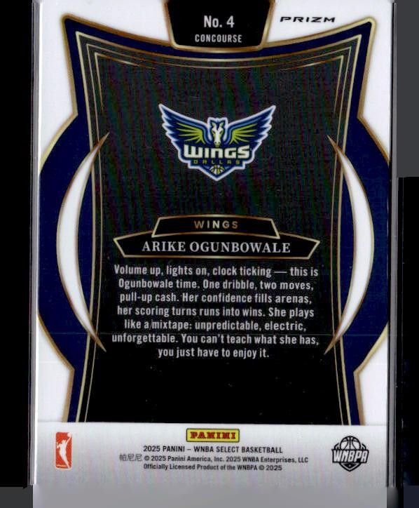 2025 Panini Select WNBA #4 Arike Ogunbowale Pink Flash Prizms