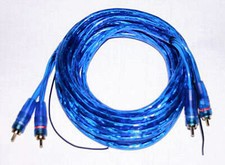 NEW 2 CHANNEL 9 FOOT BLUE RCA CABLE GOLD PLATED CAR STEREO HOME FEET