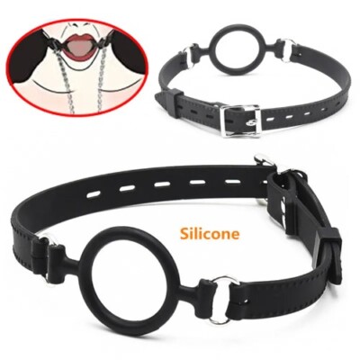 O Ring Mouth Gag Silicone Bondage Gag Erotic Slave Roleplay Games Flirting Tool 