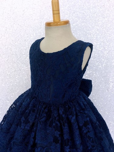 French Lace Floral Multi Color V-Back Junior Infant Dress Wedding Birthday Party - Picture 30 of 66