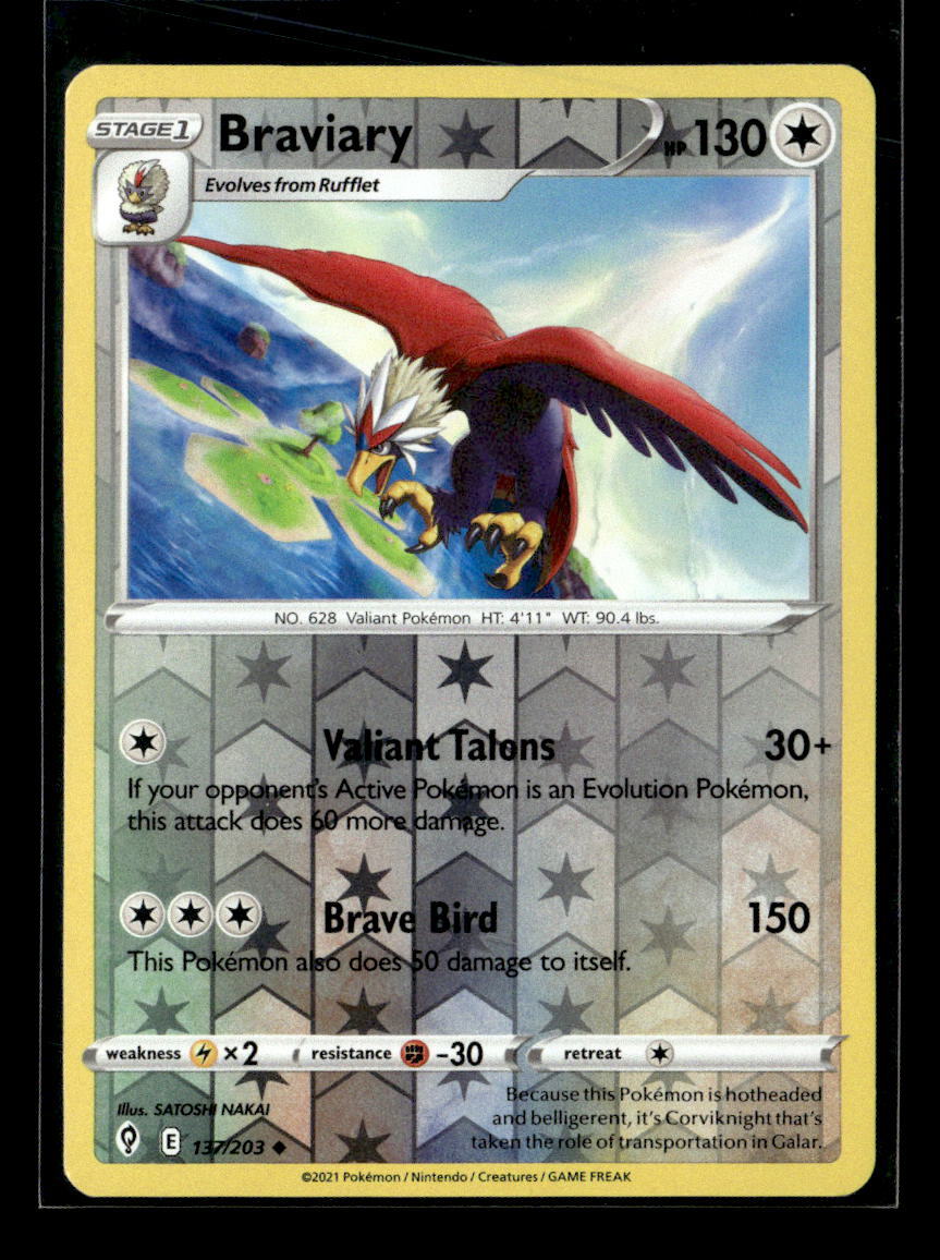Pokemon Rufflet 136/203 Evolving Skies Non Holo Common 4 Card Lot 