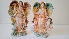 Vintage Detailed Hand Painted Angels w/Cherubs Figurines 5 3/4" Tall