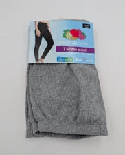 FRUIT of the LOOM Womens XS (0-2)  Waffle Thermal Bottoms Pants Grey Base Layer