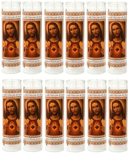 12 Pk Sacred Heart of Jesus Candles Devotional Vigil Novena Devotional Candles - Picture 4 of 8