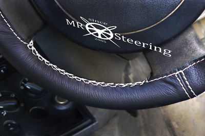 Für Audi A3 8P 2004-12 Schwarze Lederlenkradabdeckung Mit Weißer Doppelnaht