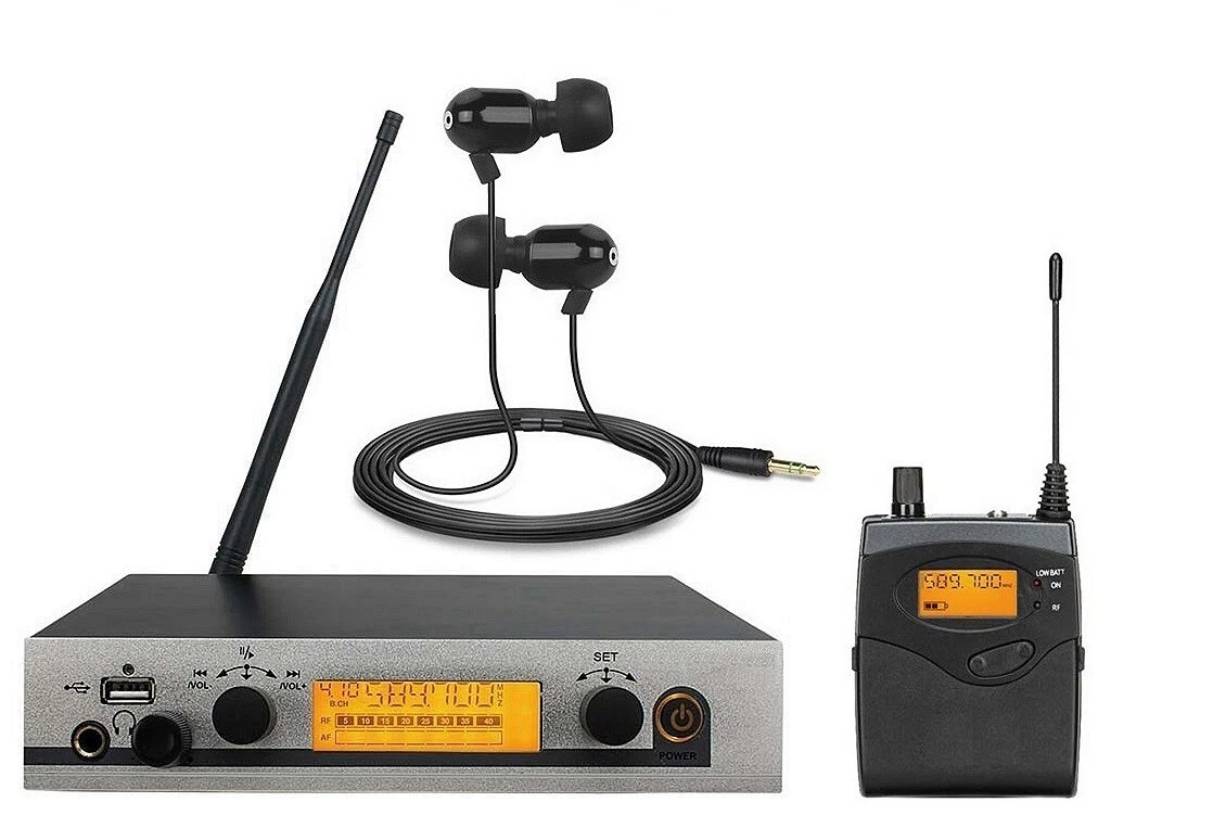 Ueteto Sistema De Monitor Inalámbrico Intrauditivo 2.4G Sistema Estéreo IEM Con Transmisor Receptor De Cinturon Emparejamiento Automatico Para Ueteto Sistema De Monitor Inalámbrico Intrauditivo 2.4G Sistema Estéreo IEM Con Transmisor Receptor De Cinturon Emparejamiento Automatico Para