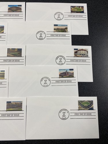 FDC 3510-19 Campi da Gioco Leggendari del Baseball - 10 Copertine - Foto 3 di 3