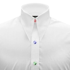 Goodfellas Mens Spear Dagger Vintage Collar White Cotton Multicolor Button Shirt