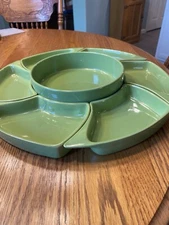 Chip And Dip Vintage Mint Green Food Server 7 Piece( Sh)