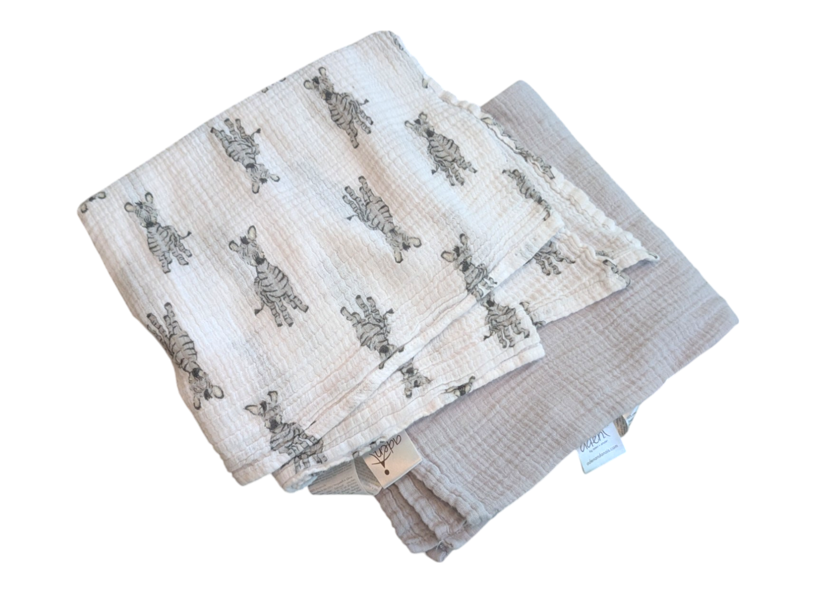 Aden + Anais Gray White Zebra Muslin Baby Swaddle Blanket-image