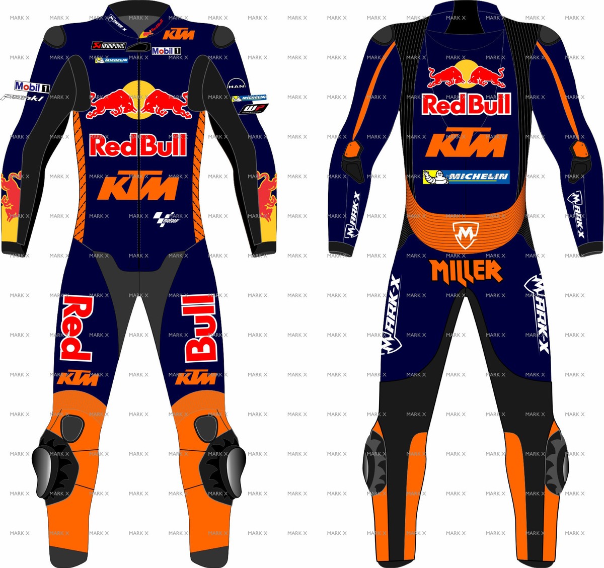 Redbull KTM 2025 MotoGP Leather Racing Suit Men Sports CE Armor