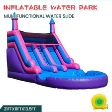 Commercial PVC Inflatable Water Slide Bounce House Park with Splash Pool Blower