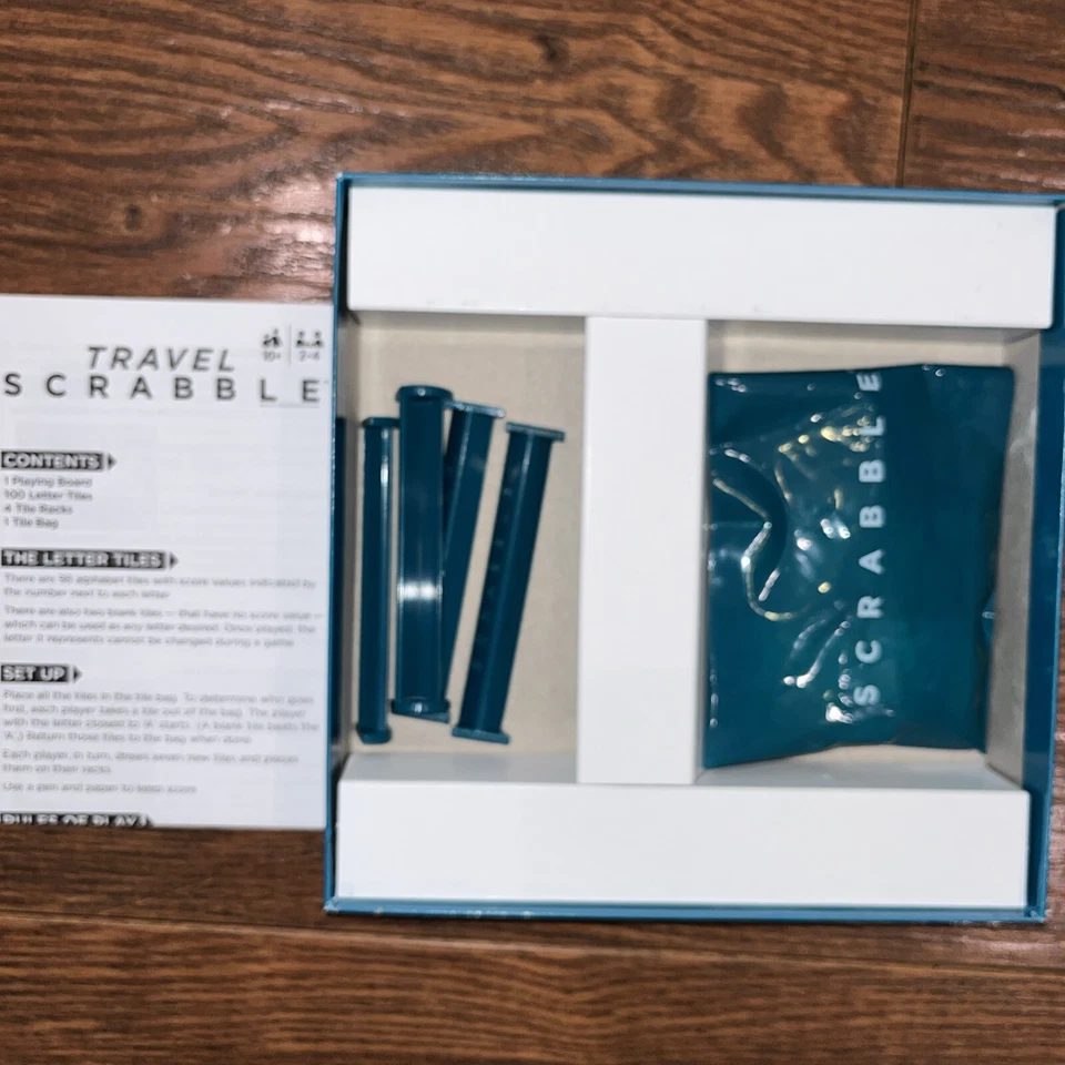 Travel Scrabble Original Crossword Compact Non-Slide Game Board CJT11 COMPLETE - Image 4 of 4