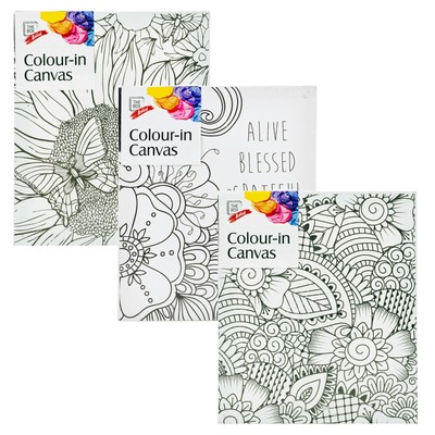 3 A4 Couleur En Toile Enfants Adulte Artiste Peinture Jeu De Coloriage Art Craft Ebay