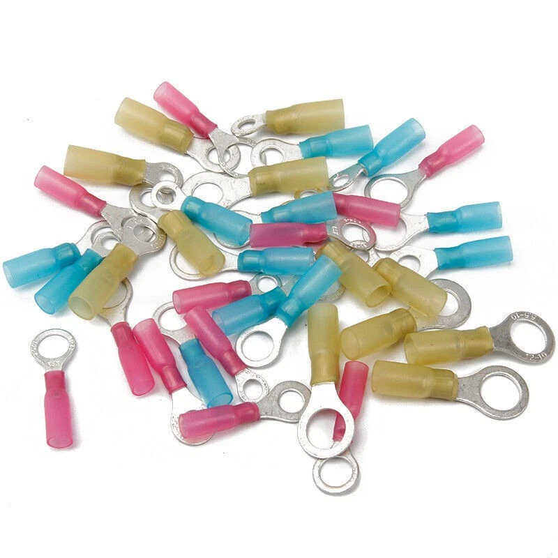 50-300X Heat Shrink Ring Terminals Wire Crimp Connectors Set #10 1/4"3/8'' 5/16" - Image 2 of 4