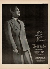 1944 Mens Fashion Suits Coronado 1940s Vintage Print Ad Double Breasted Jacket