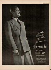 1944 Mens Fashion Suits Coronado 1940s Vintage Print Ad Double Breasted Jacket
