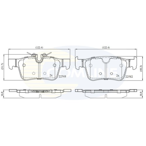 For Volvo XC60 II 2.0 B4 MildHybrid Genuine Comline Rear Brake Disc