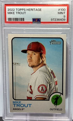 Mike Trout PSA 9 - 2022 Topps Heritage “Active WAR Leader” - Angels, 400 HR