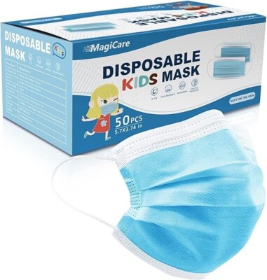 SALE! 40 x MAGICARE Kids Masks Disposable - 3 Ply, Ages 4-12-Soft/Breathable 