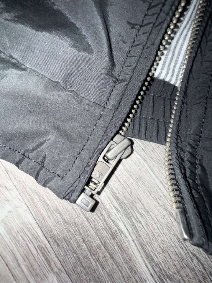 Jaqueta analógica vintage masculina tamanho grande preta com zíper completo colarinho casaco - Imagem 2 de 4