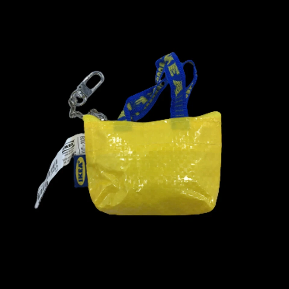 Yellow IKEA KN LIG Small Keychain Bag Coin Zipper Frakta Mini Key Ring Gift