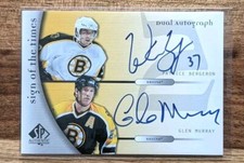 2005-06 Upper Deck SP Authentic Patrice Bergeron/Glenn Murray Dual Auto #D-BM...