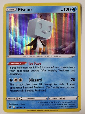 HOLO Eiscue 054/192 NM - RARE Rebel Clash Pokemon Card - $2 Combined  Shipping | eBay