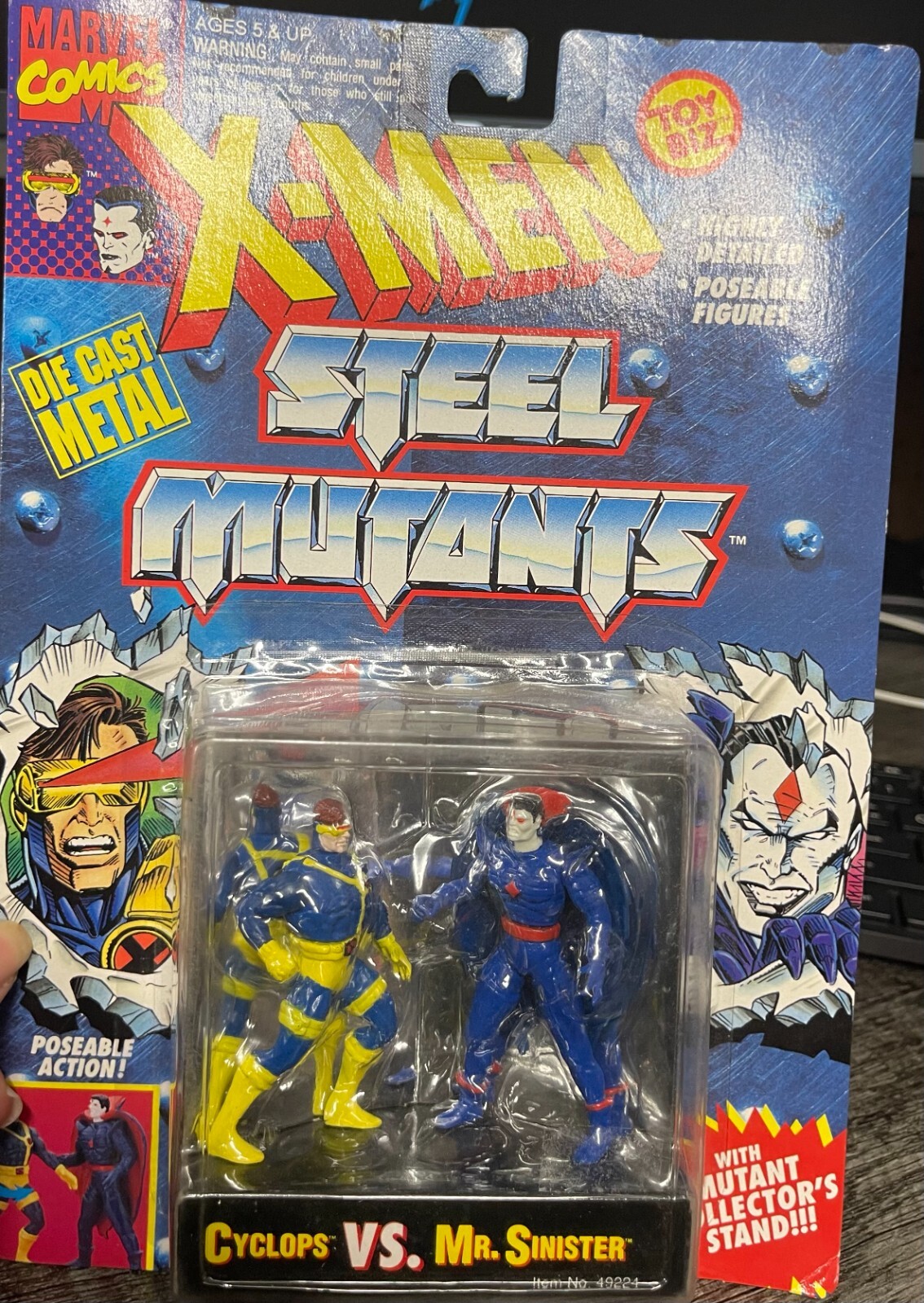 Xmen Steel Mutants Cyclops VS Mr Sinister Set Figure Toy Biz 1994