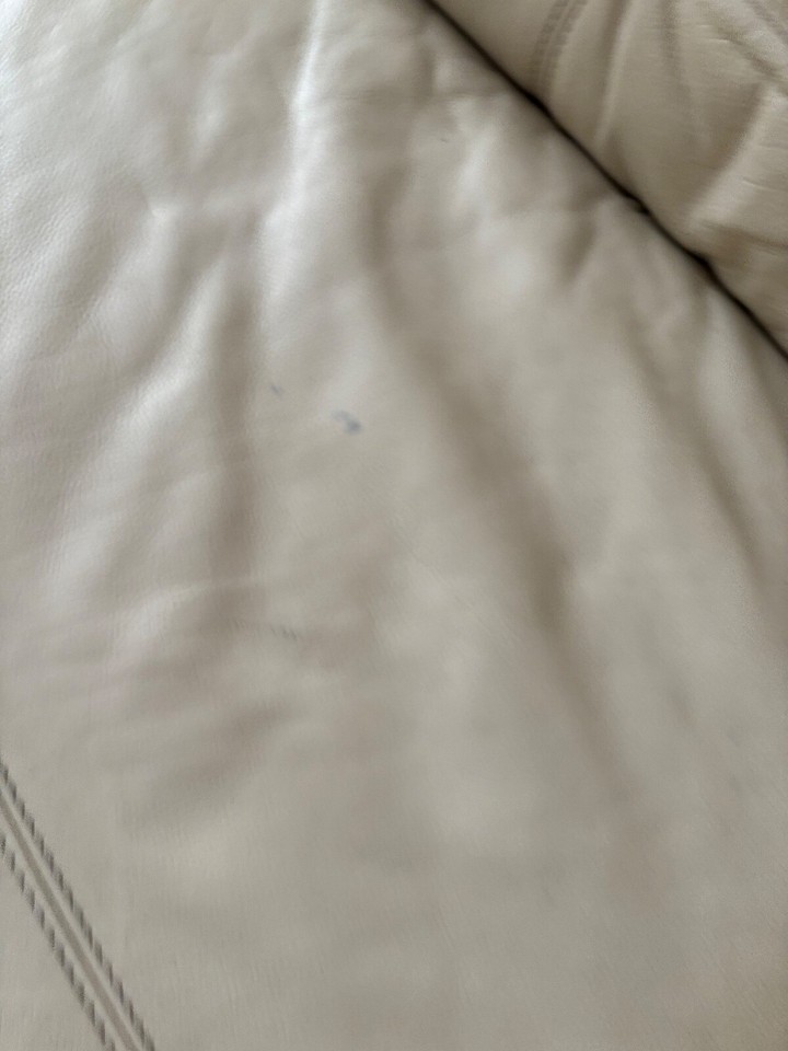 White leather sofa with chaise. Used good condition eBay