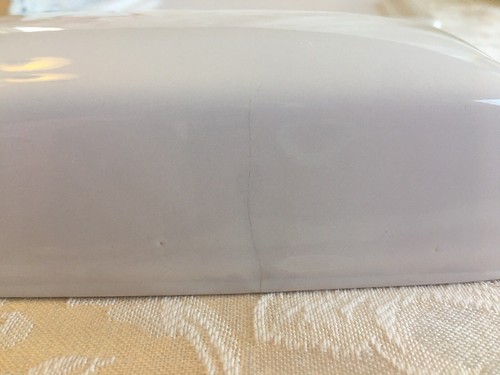 LARGE RETRO WHITE OGGI BUTTER DISH - Picture 3 of 3