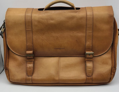 SAMSONITE LEATHER NOTEBOOK MESSENGER BAG
