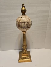 Table Top Brass Pedestal Globe Decor 16.5'' Tall
