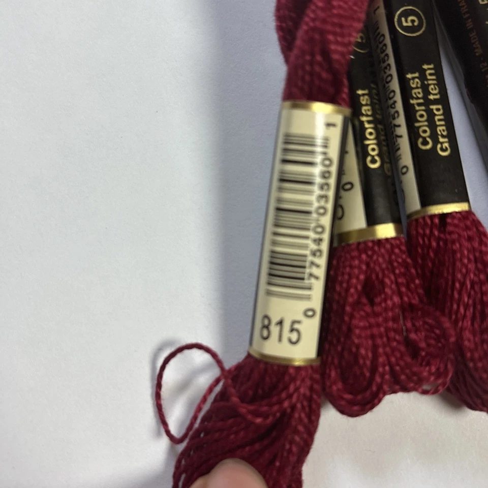 DMC Pearl Cotton SIZE 5:  #815 25 M - 27.3 Y Lot of 5 - Image 4 of 4