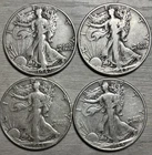 [Lot of 4]  1942,1944 Walking Liberty Half Dollar - 90% Silver
