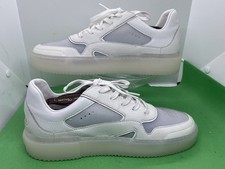 NWOT Stuart Weitzman Brooklyn White Leather Lace-Up Athletic Sneakers Shoes 8.5B