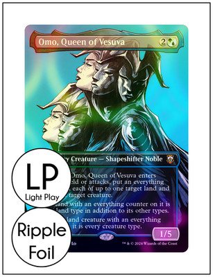 Omo, Queen of Vesuva, Ripple Foil Borderless, Magic MTG LP Light Play