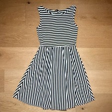 ModCloth Sleeveless Fit and Flare Womens Small Black/White Striped Midi Dress