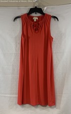 Michael Kors Women's Scarlet Red Gathered Neck Shift Dress Size S