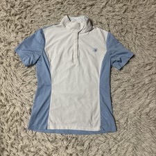 Child’s XL White/Blue Romfh Short Sleeve Horseback Riding Show Shirt