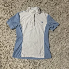 Child’s XL White/Blue Romfh Short Sleeve Horseback Riding Show Shirt
