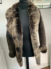 Celt Celtic and co sheepskin real shearling jacket Toscana coat sz UK10 US6